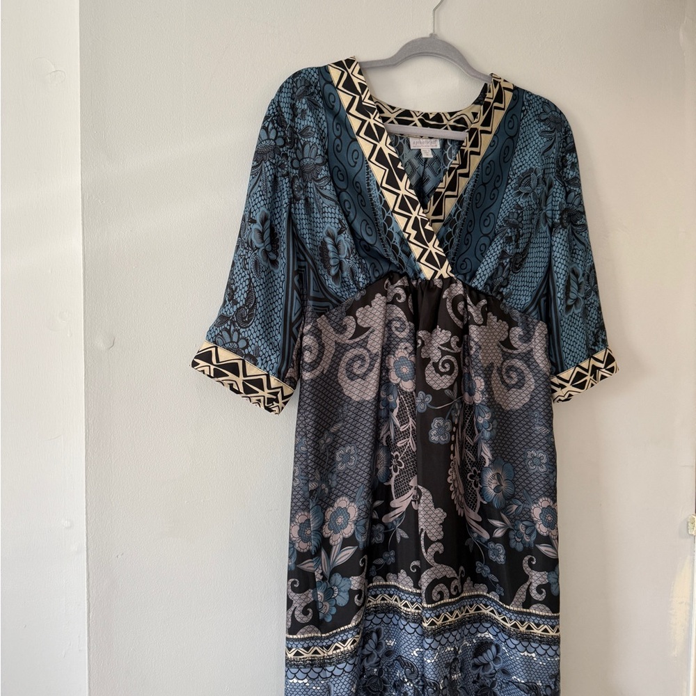 Maternity dress by A Pea in the Pod Blue and Black Geometric Dress